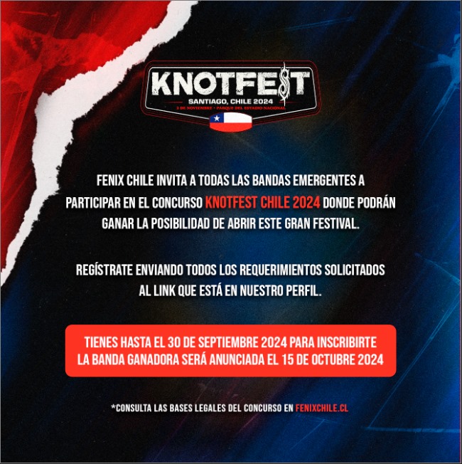 Te estamos buscando: lleva tu música a Knotfest Chile 2024